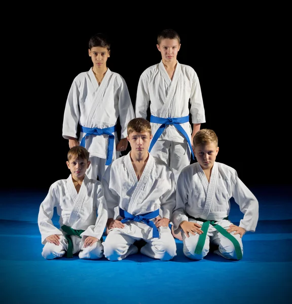 Niños luchadores de artes marciales — Foto de Stock