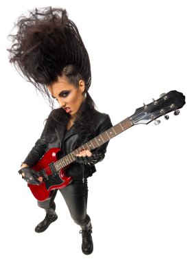 Genç kadın rock müzisyeni