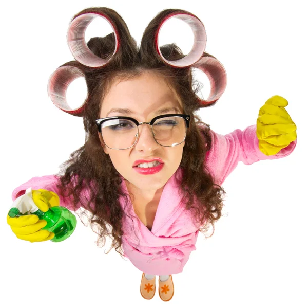 Funny housewife isolated — Stock Photo, Image