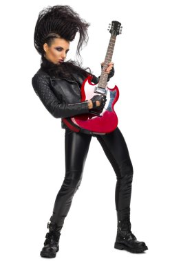 Rock müzisyen kadın izole