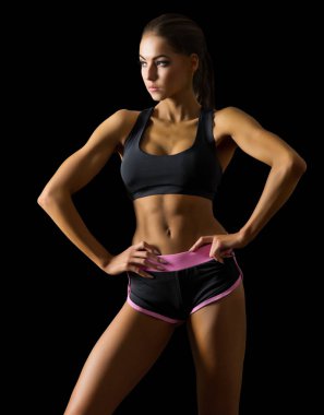 İzole genç fitness kız