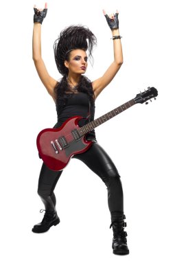 Genç kadın hard rock sanatçısı