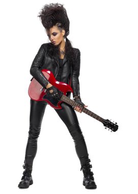 Genç kadın hard rock sanatçısı