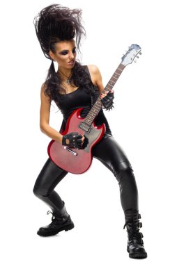 Genç kadın hard rock sanatçısı