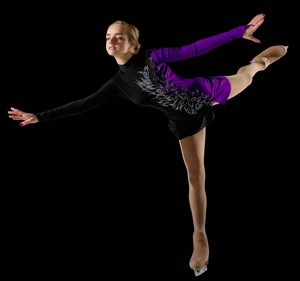 Menina jovem figura patinador — Fotografia de Stock