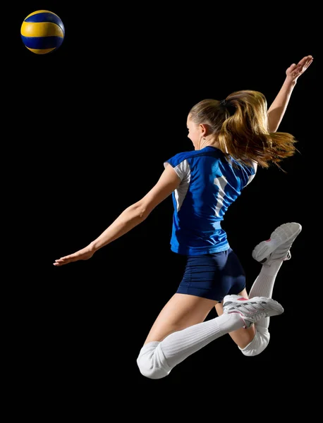 Jovem jogadora de voleibol — Fotografia de Stock