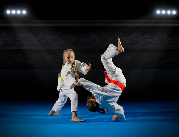 Girls martial arts  fighters — Stock Photo, Image