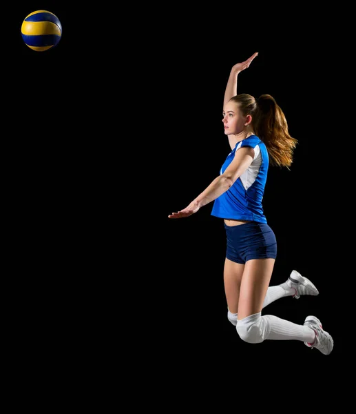 Jovem jogador de voleibol menina — Fotografia de Stock