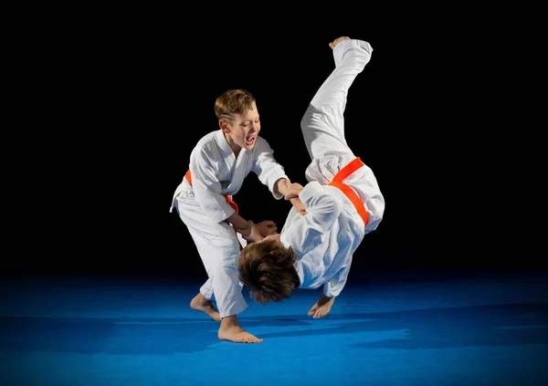 Little boys martial arts fighters — Stock Photo, Image