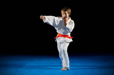 Küçük çocuk dövüş sanatları savaşçı