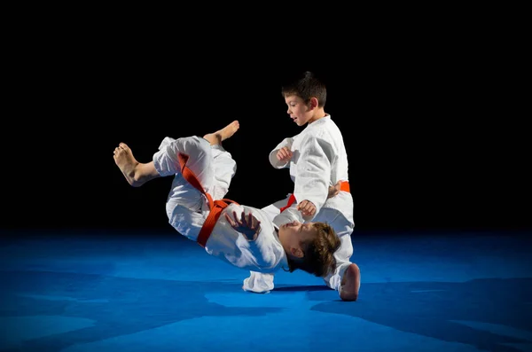 Små pojkar kampsporter fighters — Stockfoto