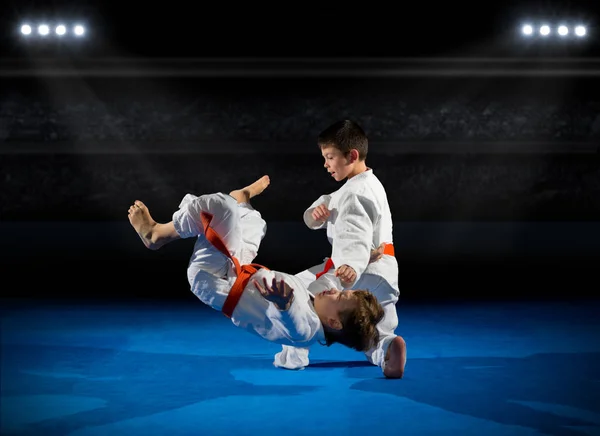 Little boys martial arts fighters — Stock Photo, Image