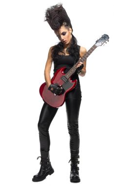Genç kadın rock yıldızı