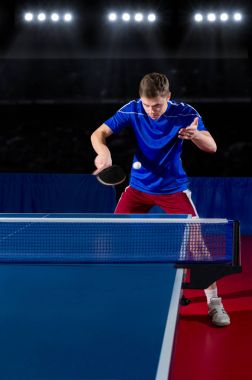 Young table tennis player clipart