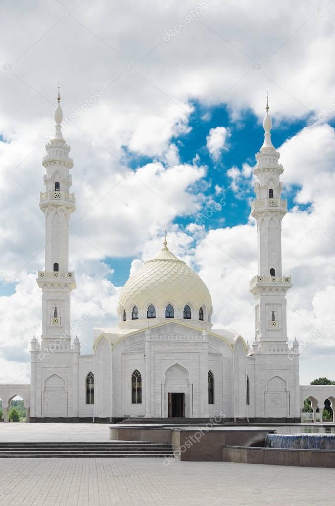 White mosque at summer
