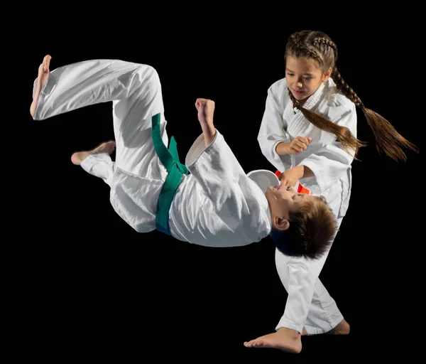 Kinderen martial arts fighters — Stockfoto