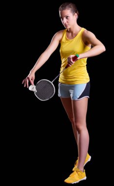 genç kadın badminton oyuncu