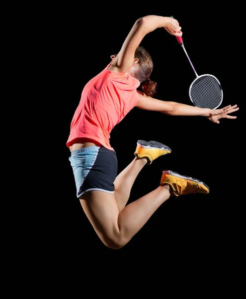 Mujer jugador de bádminton (versión sin lanzadera ) —  Fotos de Stock