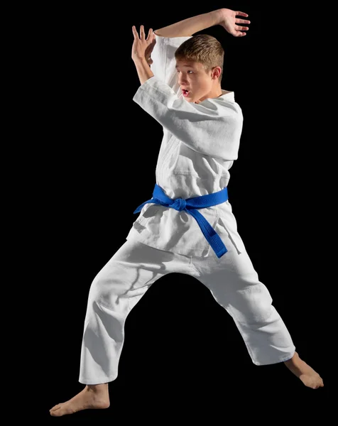 Rapaz lutador de artes marciais — Fotografia de Stock