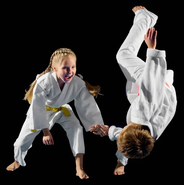 Niños luchadores de artes marciales — Foto de Stock