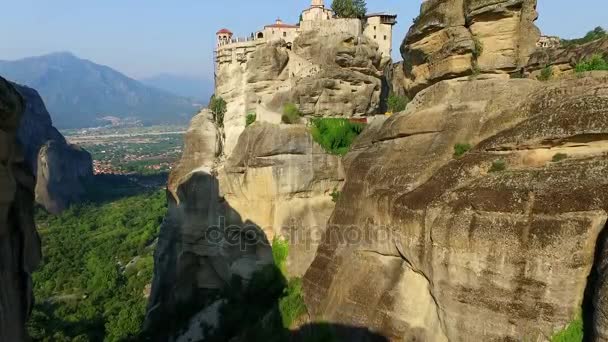 Meteora mountains at morning — Stock Video