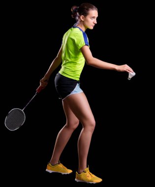 genç kadın badminton oyuncu