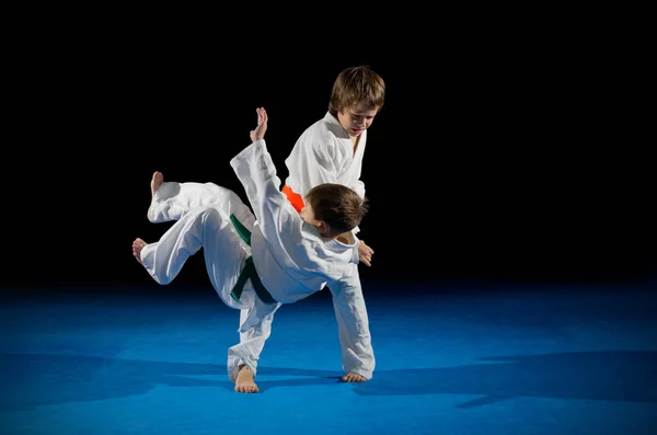 Meninos lutadores de artes marciais — Fotografia de Stock