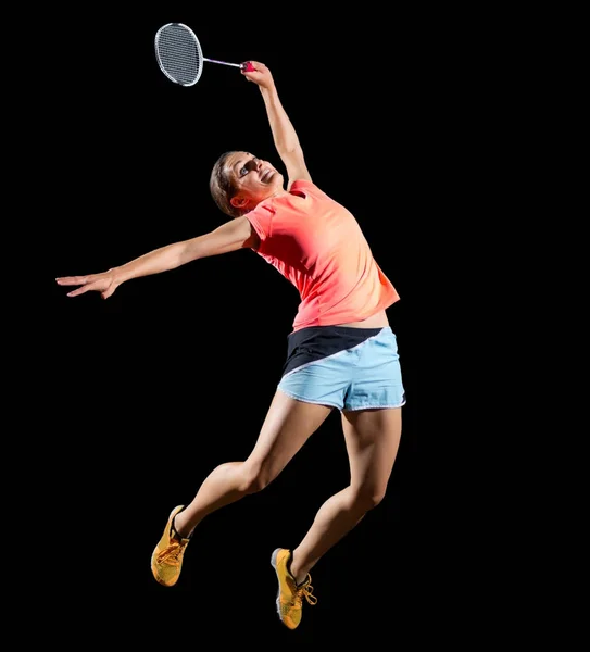 Mujer jugador de bádminton (sin Shuttlecock ver ) —  Fotos de Stock