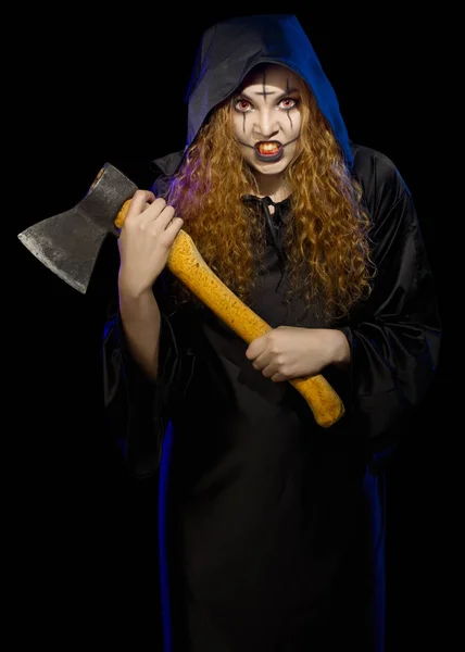 Scary young witch isolated — Stock Photo, Image