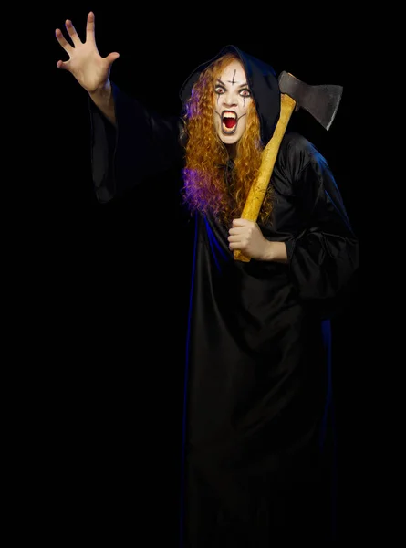 Scary young witch isolated — Stock Photo, Image