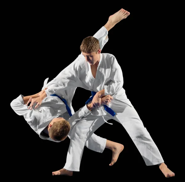 Jongens martial arts fighters — Stockfoto