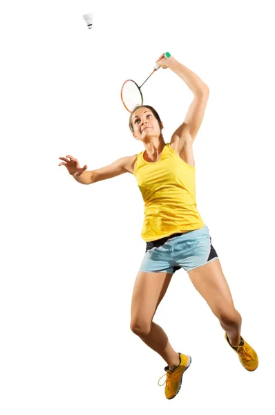 Young woman badminton player — Stock Photo, Image