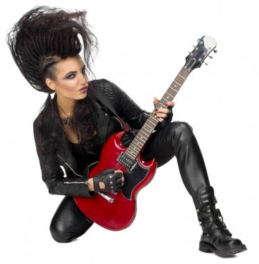 Genç kadın rock müzisyeni