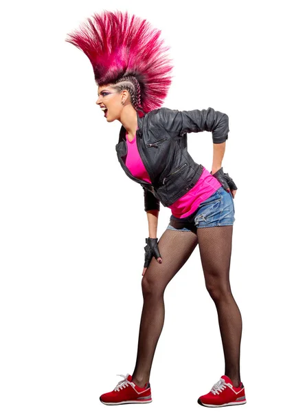 Young punk girl isolated — Stock Photo, Image