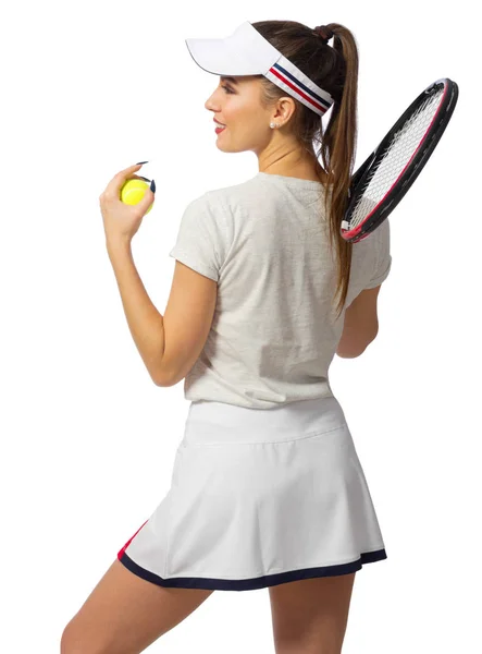 Femeie tânără jucător de tenis — Fotografie, imagine de stoc