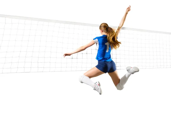 Mulher jogador de voleibol isolado (com versão líquida ) — Fotografia de Stock