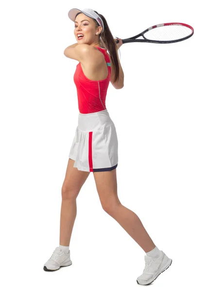 Жінка тенісистка ізольована (без кулькової версії ) — стокове фото