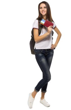 İzole seyahat eden genç kız