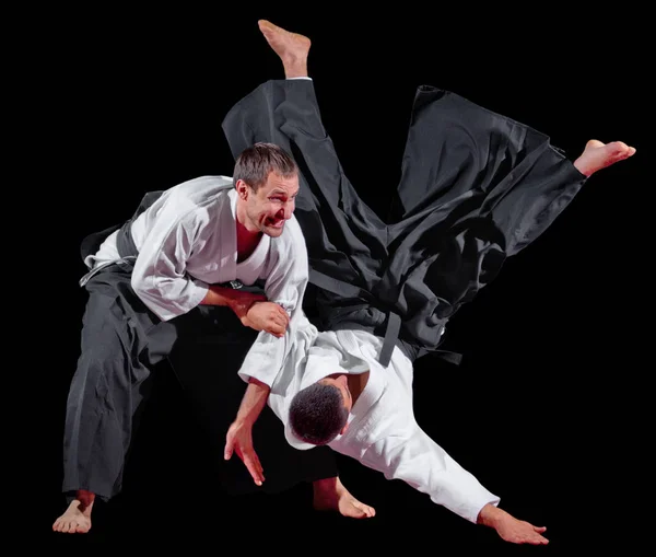 Martial arts fighters geïsoleerd — Stockfoto