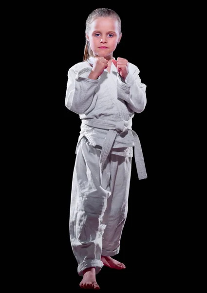 Bambina arti marziali combattente — Foto Stock