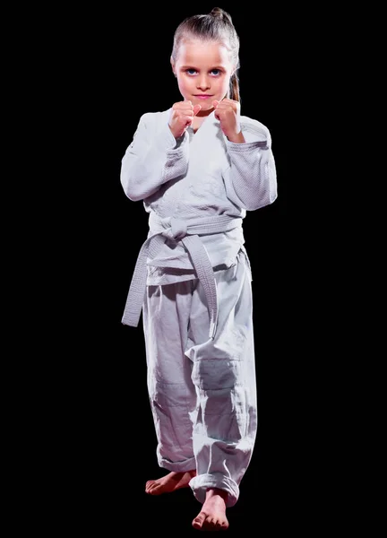 Μικρό κορίτσι μαχητής πολεμικών τεχνών — Φωτογραφία Αρχείου