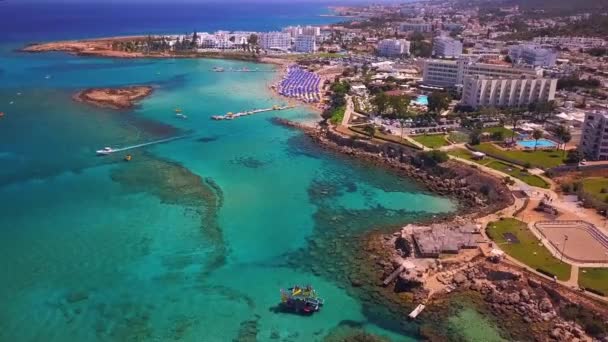 Фіґовий Пляж Протарас Кіпр — стокове відео