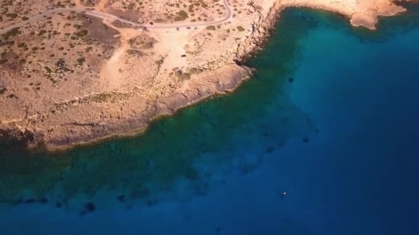 Laguna Azul Cavo Greko Chipre Aérea — Vídeos de Stock