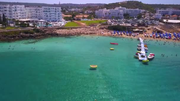 Ncir Ağacı Protaras Kıbrıs Havadan — Stok video
