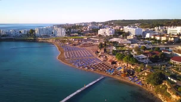 Protaras Ncir Ağacı Plajı Havadan — Stok video