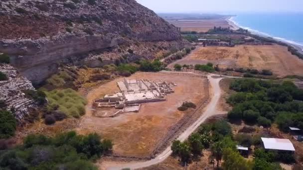 古Kurion Cyprus Aerial — 图库视频影像