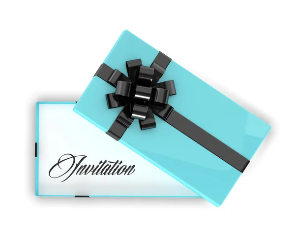 3d rendering of invitation in elegant gift box — Stock Photo, Image