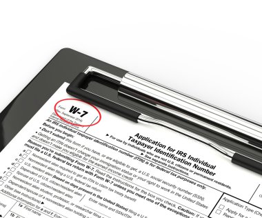w-7 form üzerinde beyaz pano üzerinde 3D render