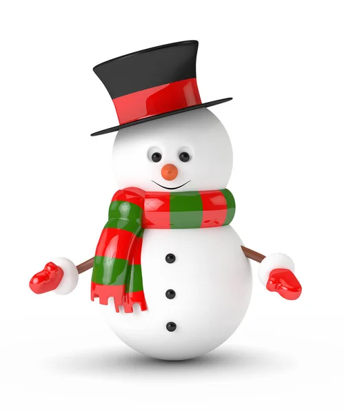 3d renderização de boneco de neve isolado sobre branco — Fotografia de Stock
