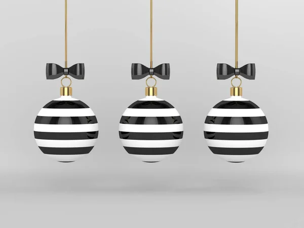 3d renderização de Natal bugigangas sobre fundo cinza — Fotografia de Stock
